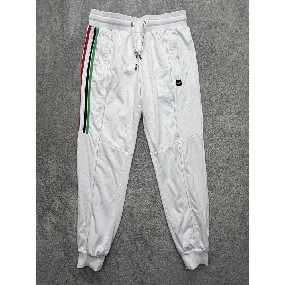 Cookies Pants Mens Large‎ White French Terry Joggers Side Stripe Casual Athletic